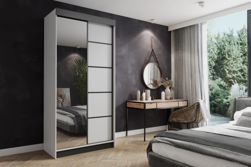 Szafa AMO 100 - Biały + Czarny + Czarne wstawki.jpg