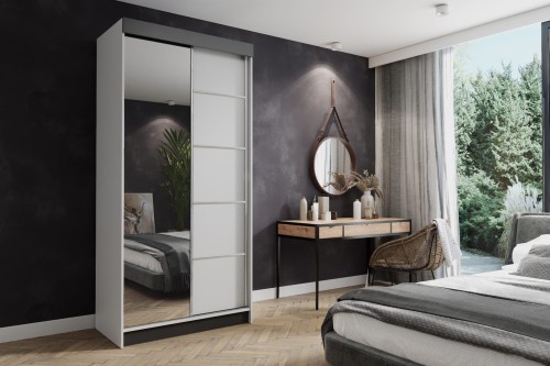 Szafa AMO 100 - Biały + Czarny + Srebrne wstawki.jpg