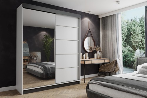 Szafa AMO 200 - Biały + Czarny + Srebrne wstawki.jpg