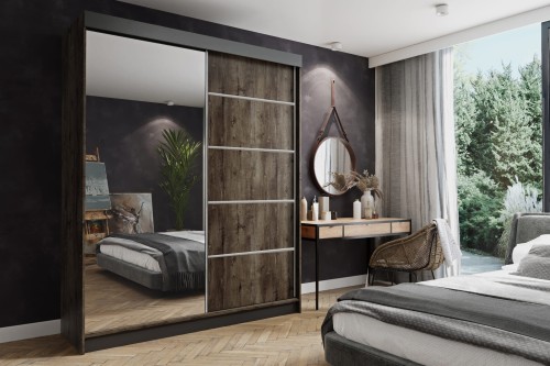 Szafa AMO 200 - Jesion Ciemny + Czarny + Srebrne wstawki.jpg