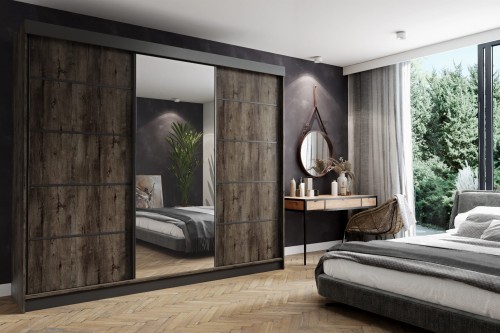 Szafa AMO 250 - Jesion Ciemny + Czarny + Srebrne wstawki.jpg