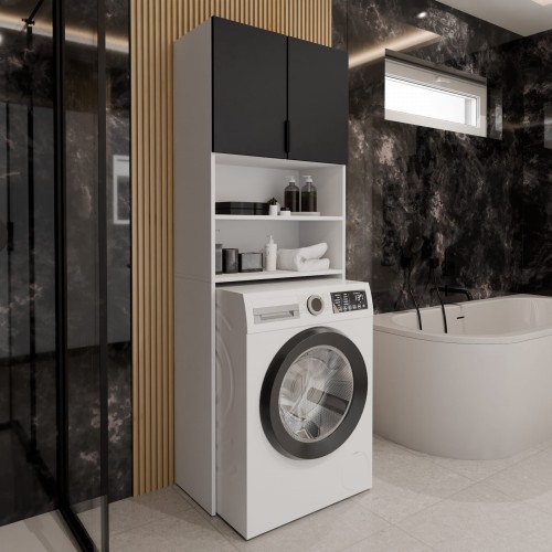 Szafka nad pralkę TOLI - Biały + Czarny.jpg