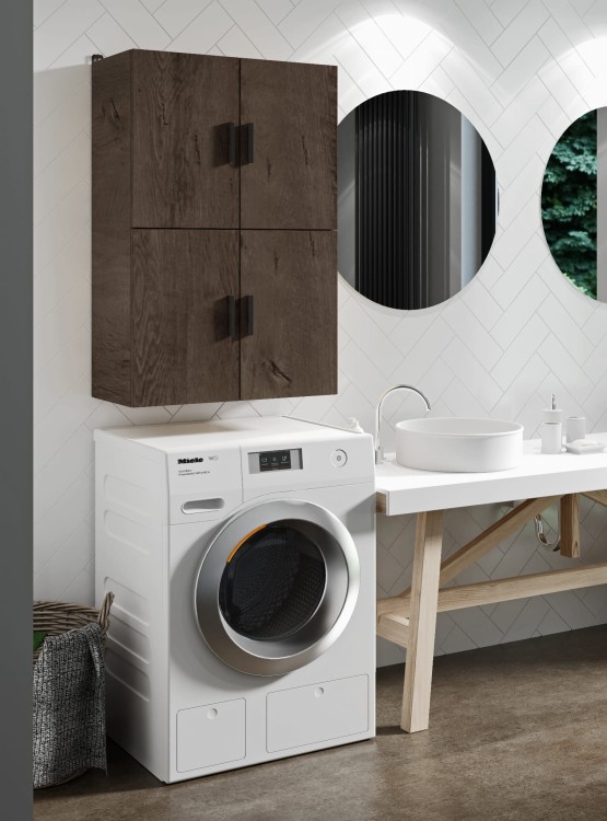 Szafka nad pralkę - wisząca - Jesion Ciemny.jpg