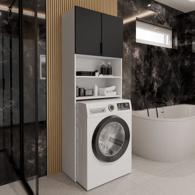 Szafka nad pralkę TOLI - Biały + Czarny.jpg