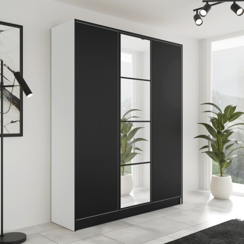 Szafa EDEN 3D 157 - Biały + Czarny - Wzór 1.jpg