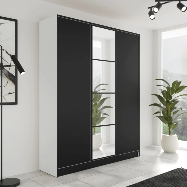 Szafa EDEN 3D 157 - Biały + Czarny - Wzór 1.jpg